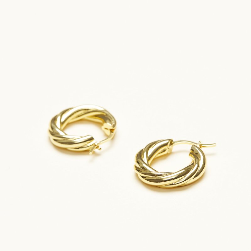 Shop Shapes Studio Parisian Thick Twist Hoops In Gold