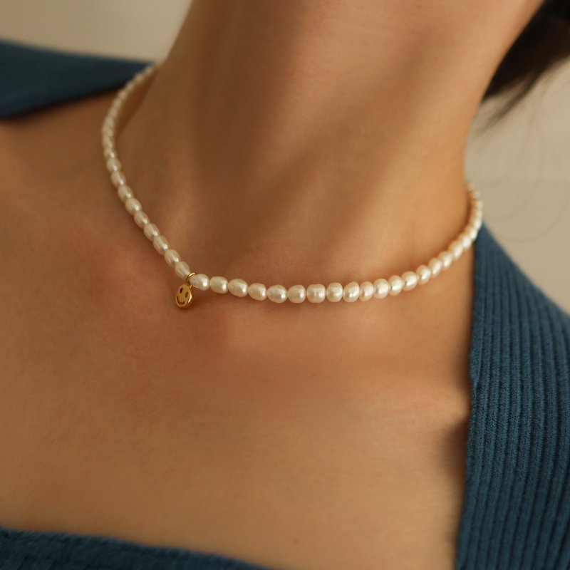 Shop Shapes Studio Pearl Chain Necklace In Gold