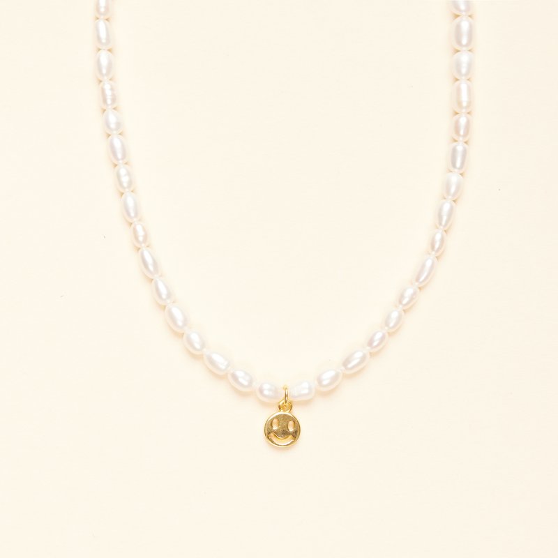 Shapes Studio Pearl Chain Necklace In Gold