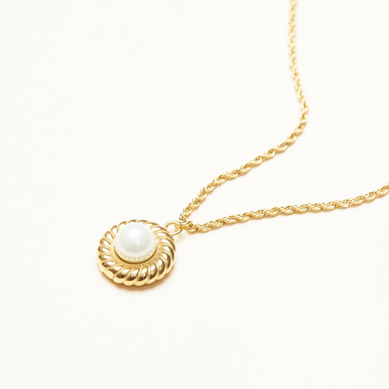 Shop Shapes Studio Rope Pearl Charm Necklace In Gold