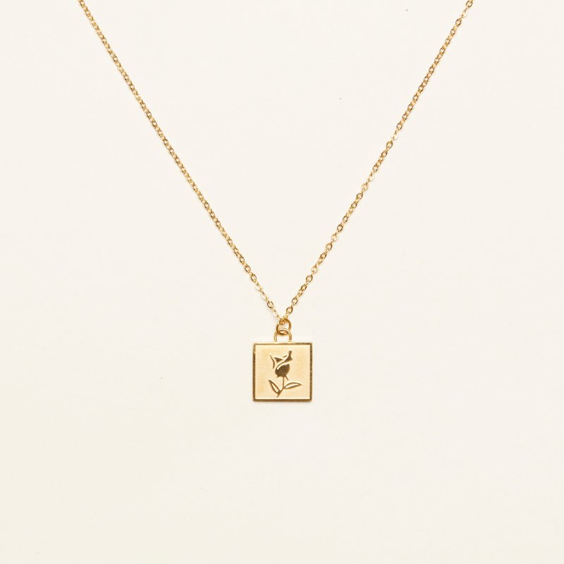 Shapes Studio Rose Charm Necklace In Gold