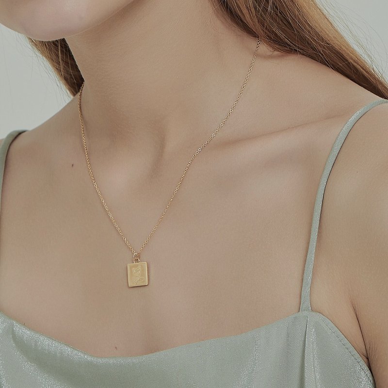 Shop Shapes Studio Rose Charm Necklace In Gold