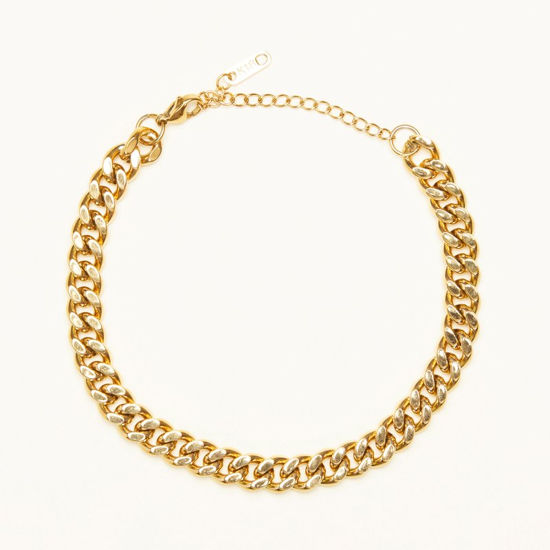 Shapes Studio Round Curb Chain Anklet In Gold