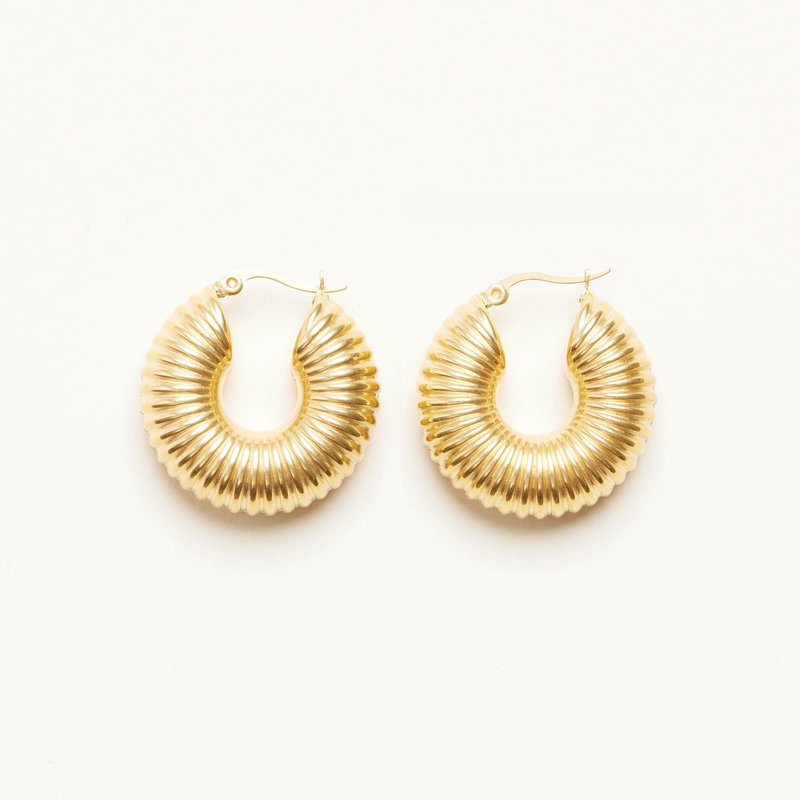 Shapes Studio Snail Hoop Earrings In Gold