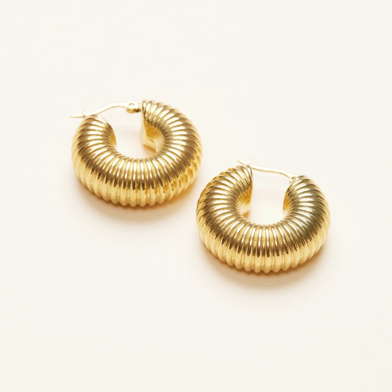 Shop Shapes Studio Snail Hoop Earrings In Gold