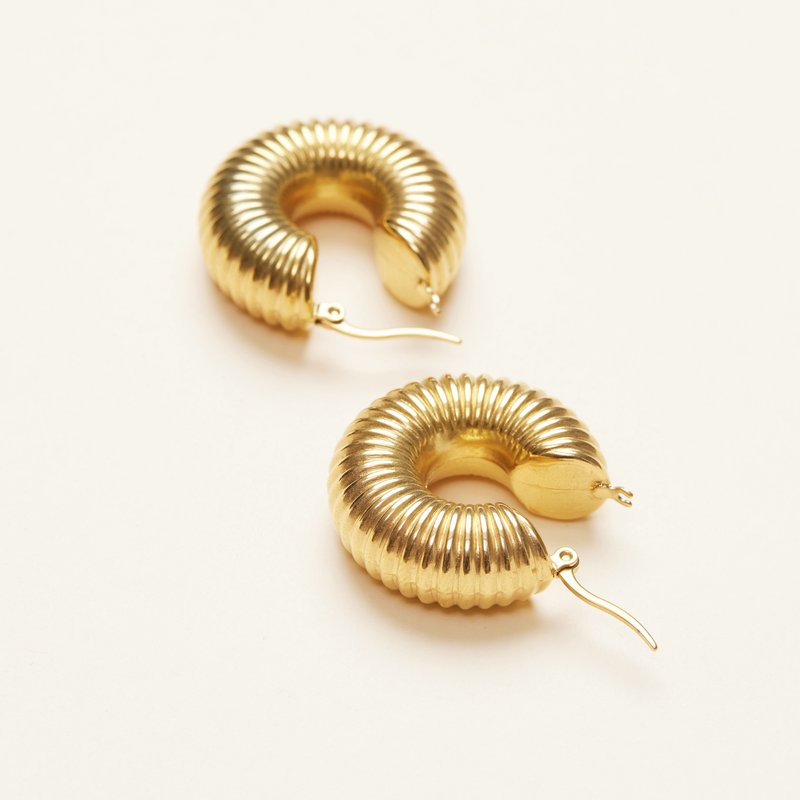 Shop Shapes Studio Snail Hoop Earrings In Gold