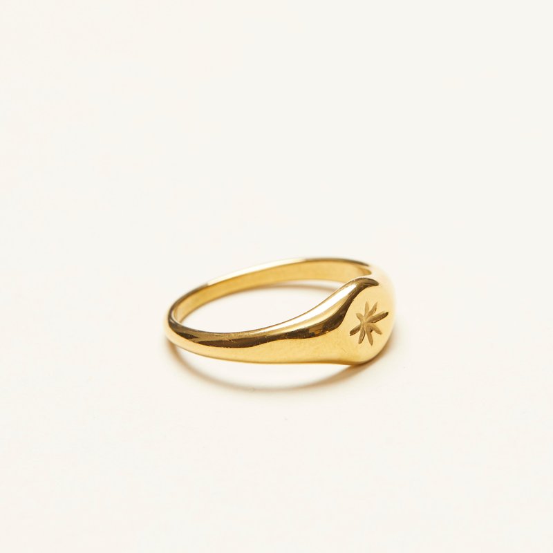 Shop Shapes Studio Starburst Hexagram Signet Ring In Gold