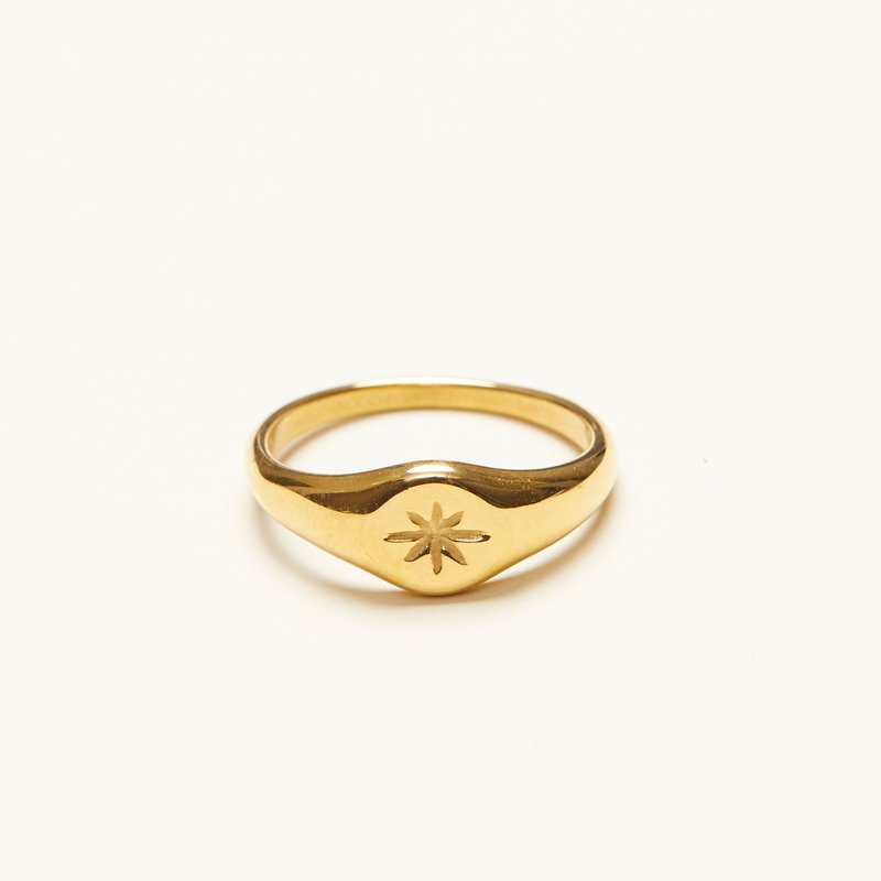 Shapes Studio Starburst Hexagram Signet Ring In Gold