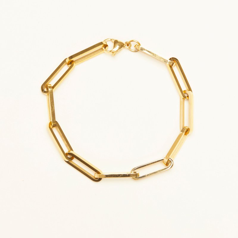 Shapes Studio Thick Paperclip Chain Bracelet In Gold