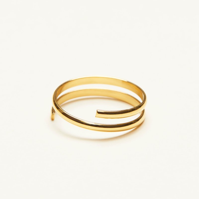 Shop Shapes Studio Thin Double Band Ring In Gold