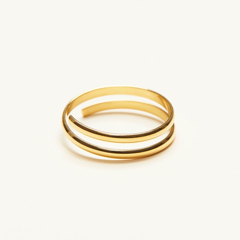 Shapes Studio Thin Double Band Ring In Gold