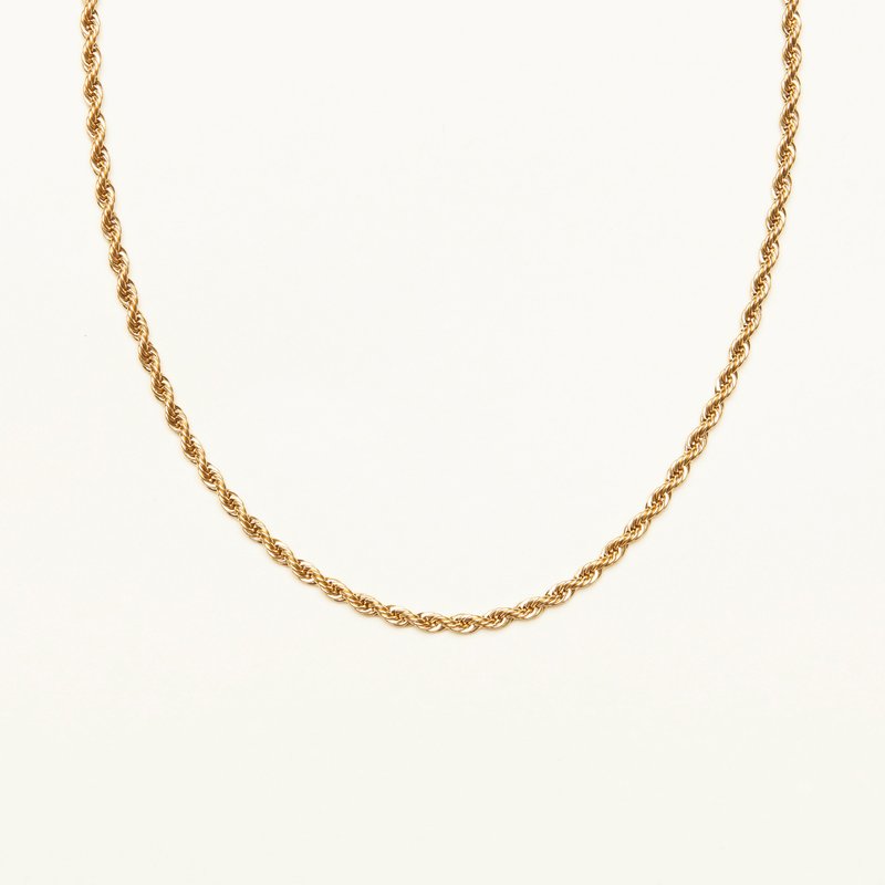 Shapes Studio Thin French Twist Rope Chain Necklace In Gold