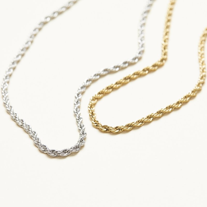 Shop Shapes Studio Thin French Twist Rope Chain Necklace In Gold