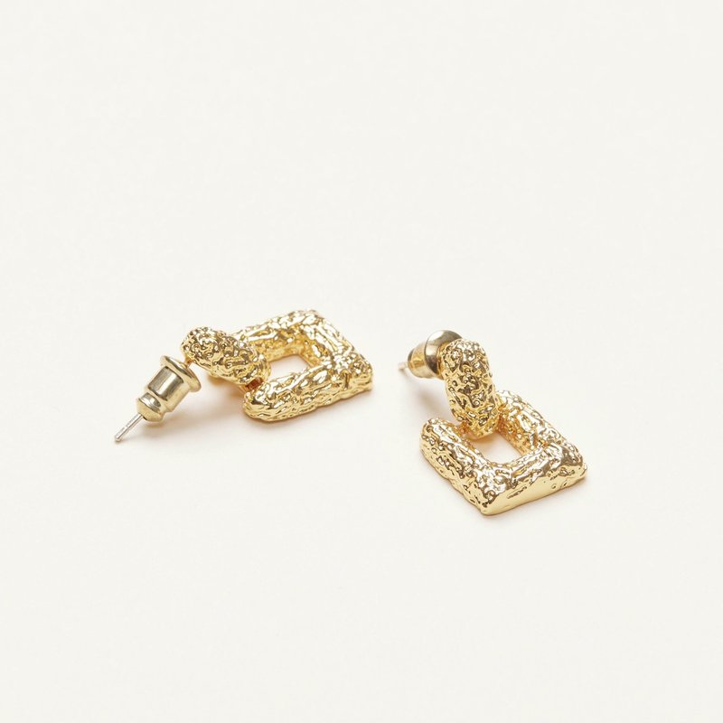 Shop Shapes Studio Vintage Concave Squared Earrings In Gold