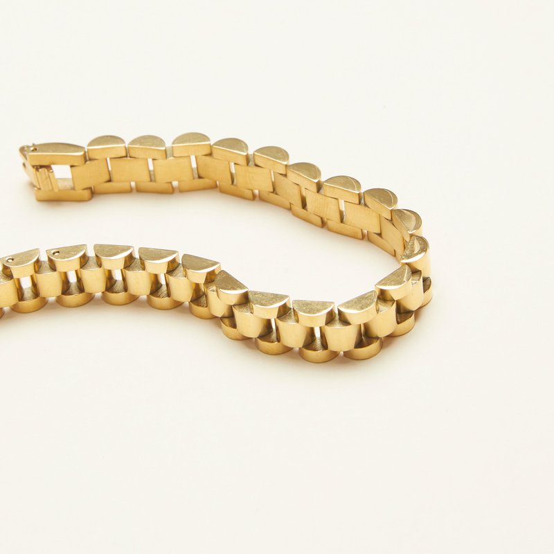 Shop Shapes Studio Vintage Strap Belt Bracelet In Gold
