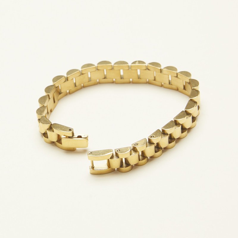 Shop Shapes Studio Vintage Strap Belt Bracelet In Gold