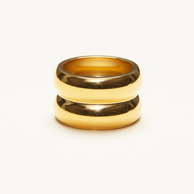 Shapes Studio Wide Double Band Ring In Gold