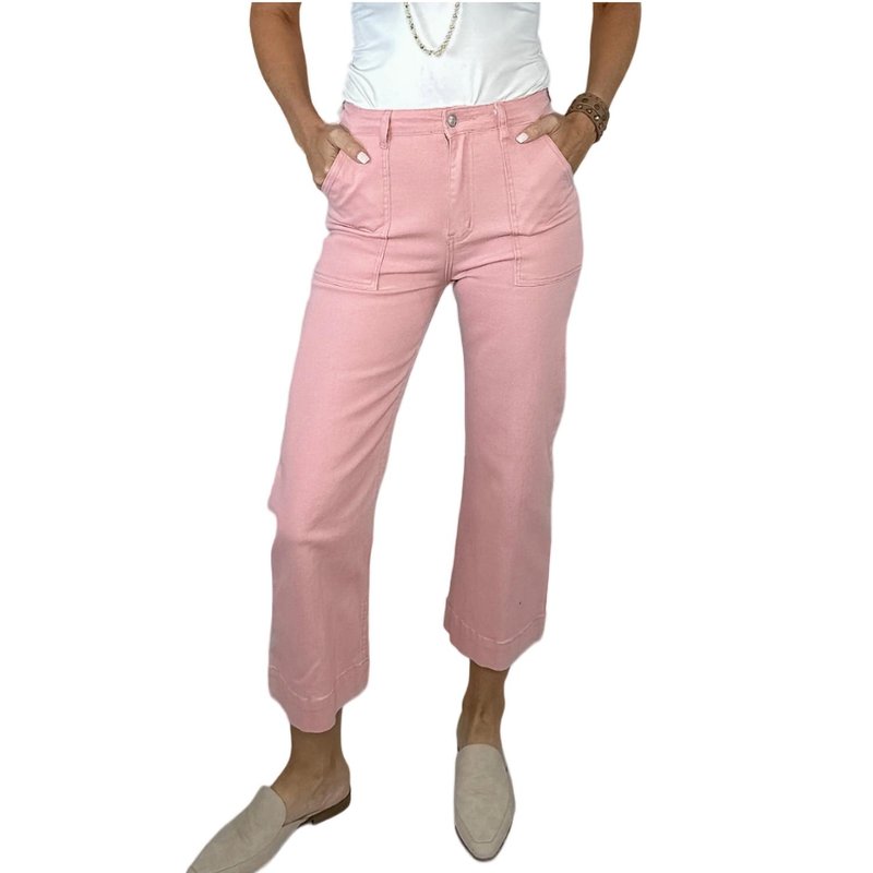 Shop She + Sky Claire Cropped Cargo Pants In Pink