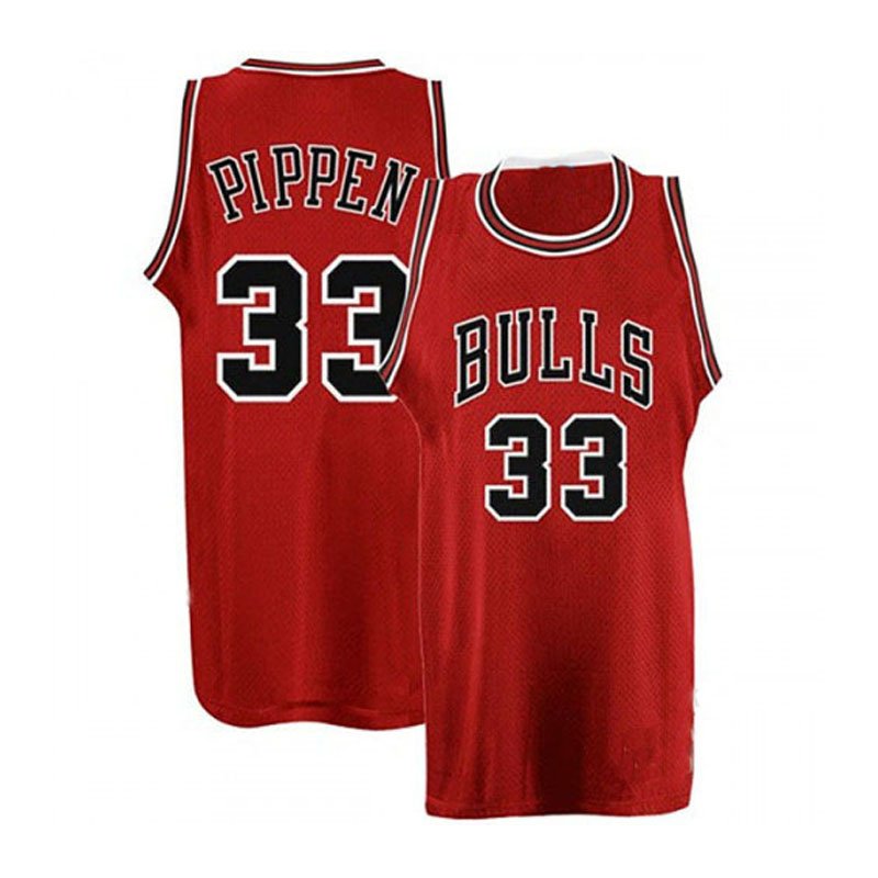 Shop Sheshow Men's Chicago Bulls #33 Scottie Pippen Red Throwback Jersey