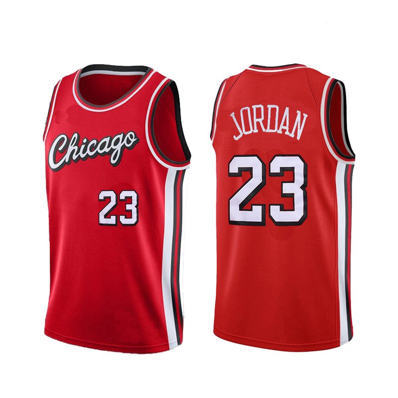 Shop Sheshow Men's Chicago Bulls Michael Jordan 23# 75th Anniversary Jersey Red