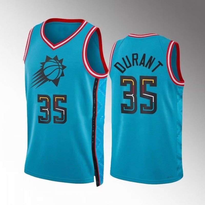 Shop Sheshow Mens Phoenix Suns Kevin Durant 35# 2022-23 Blue City Edition Jersey