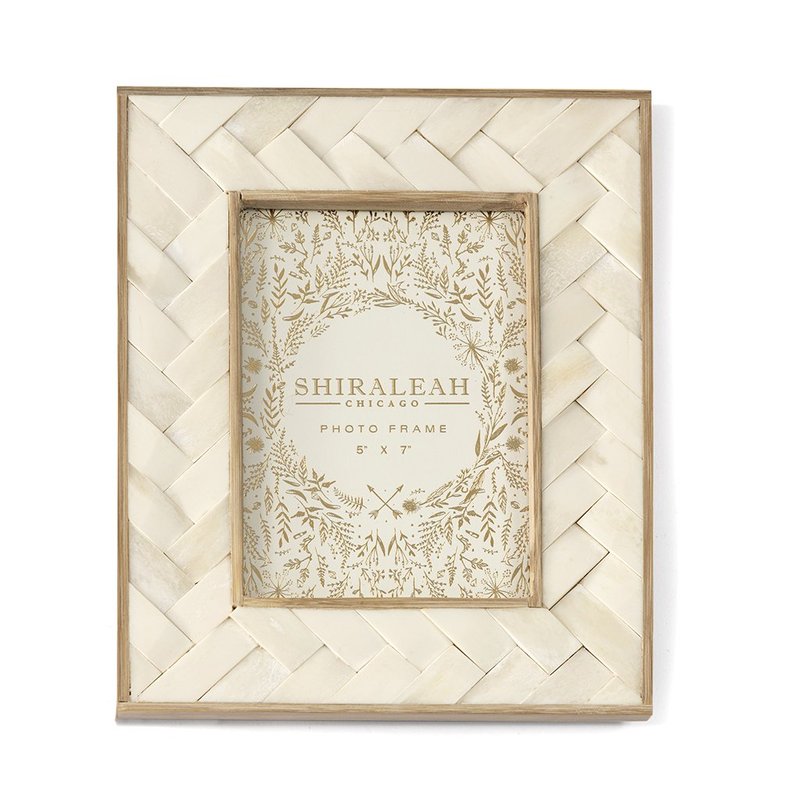 Shiraleah Ariston Braided 5" X 7" Picture Frame In White