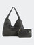 Blythe Woven Hobo Handbags - Black - Black