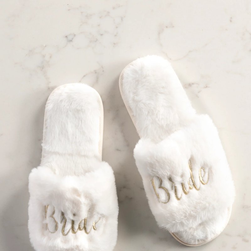 Shiraleah "bride" Slippers, Ivory In White