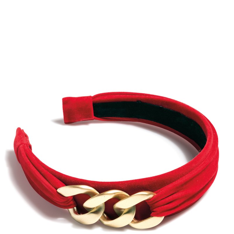 Shiraleah Chain Detail Headband, Red