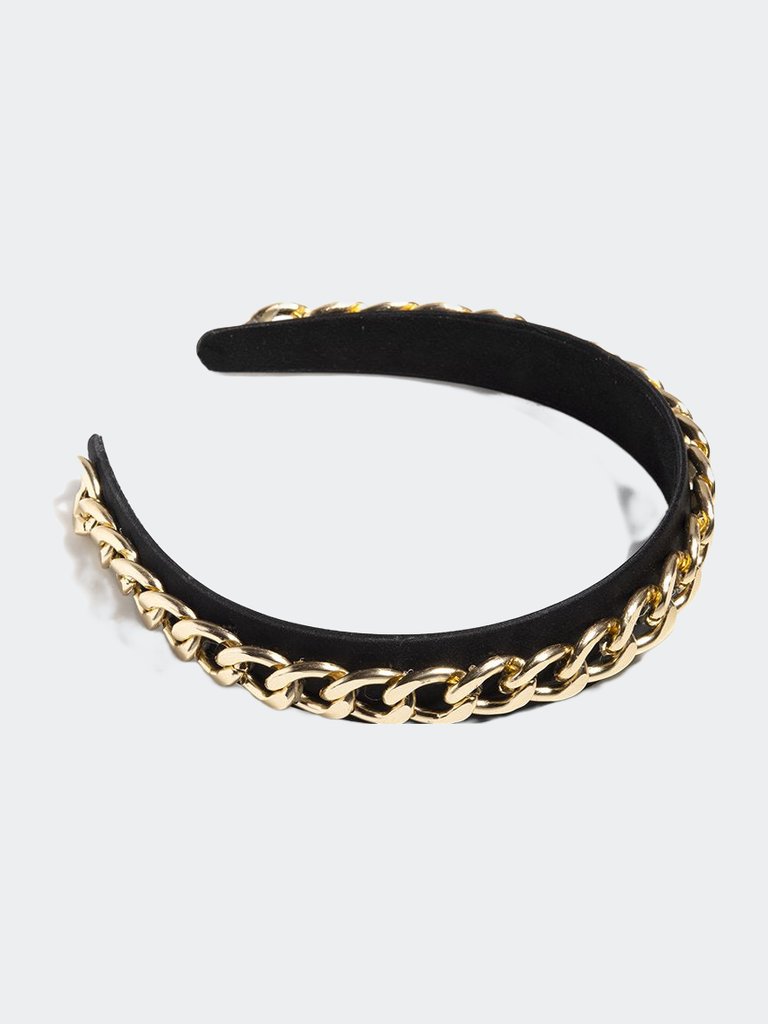 Chain Link Headband, Gold - Gold