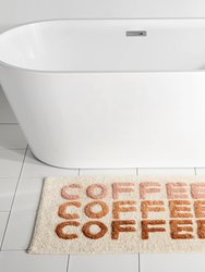 "Coffee Coffee Coffee" Bath Mat - Ivory