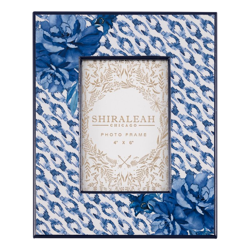 Shop Shiraleah Eden Animal Print 4" X 6" Picture Frame In Blue