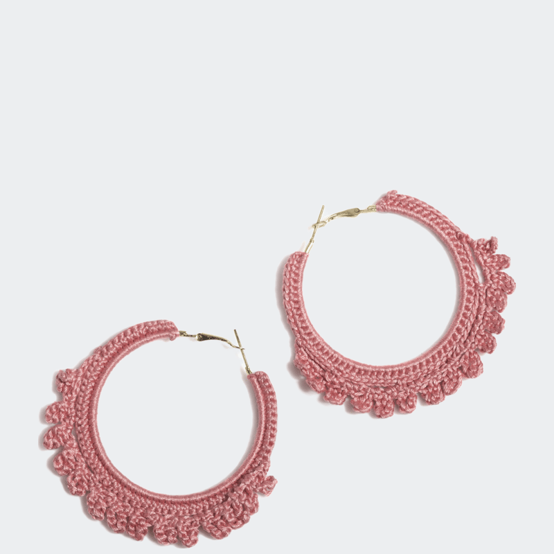 Shiraleah Emme Crocheted Hoops In Pink