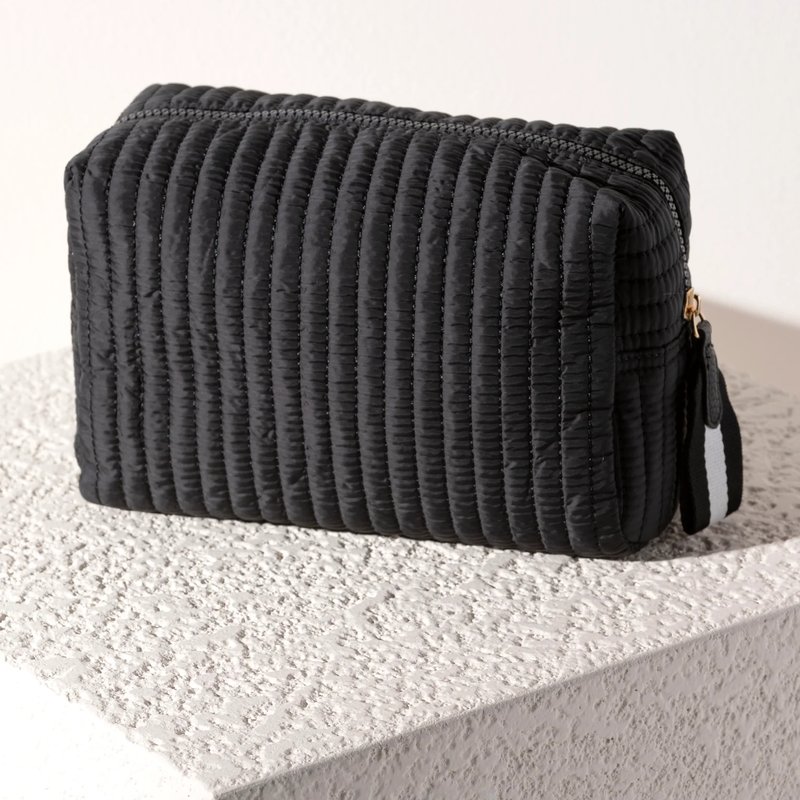 Shiraleah Ezra Large Boxy Cosmetic Pouch In Black