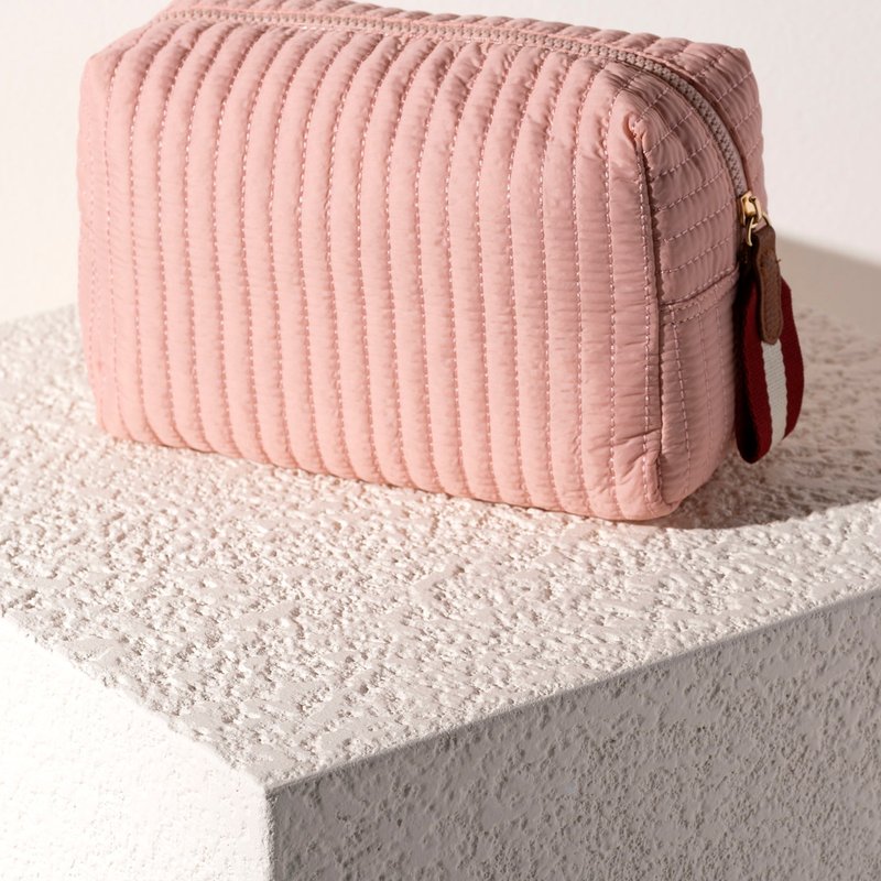 Shiraleah Ezra Large Boxy Cosmetic Pouch, Blush In Pink