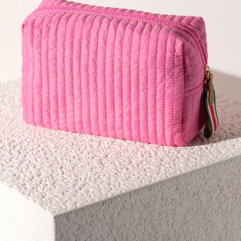 Shiraleah Ezra Large Boxy Cosmetic Pouch In Pink