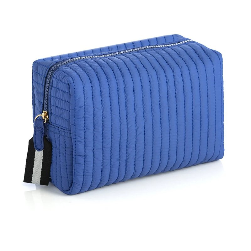 Shop Shiraleah Ezra Large Boxy Cosmetic Pouch In Blue
