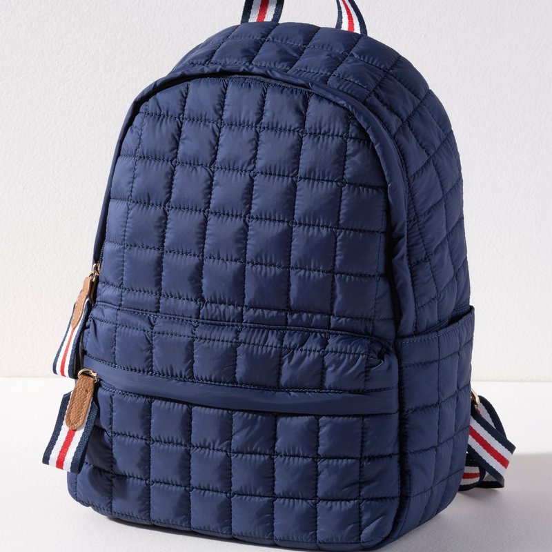 Shiraleah Ezra Quilted Nylon Backpack, Navy In Blue