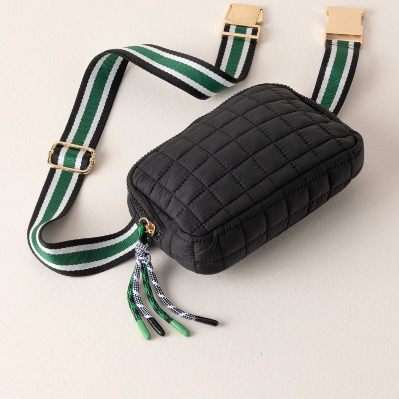 Shiraleah Ezra Quilted Nylon Belt Bag, Black