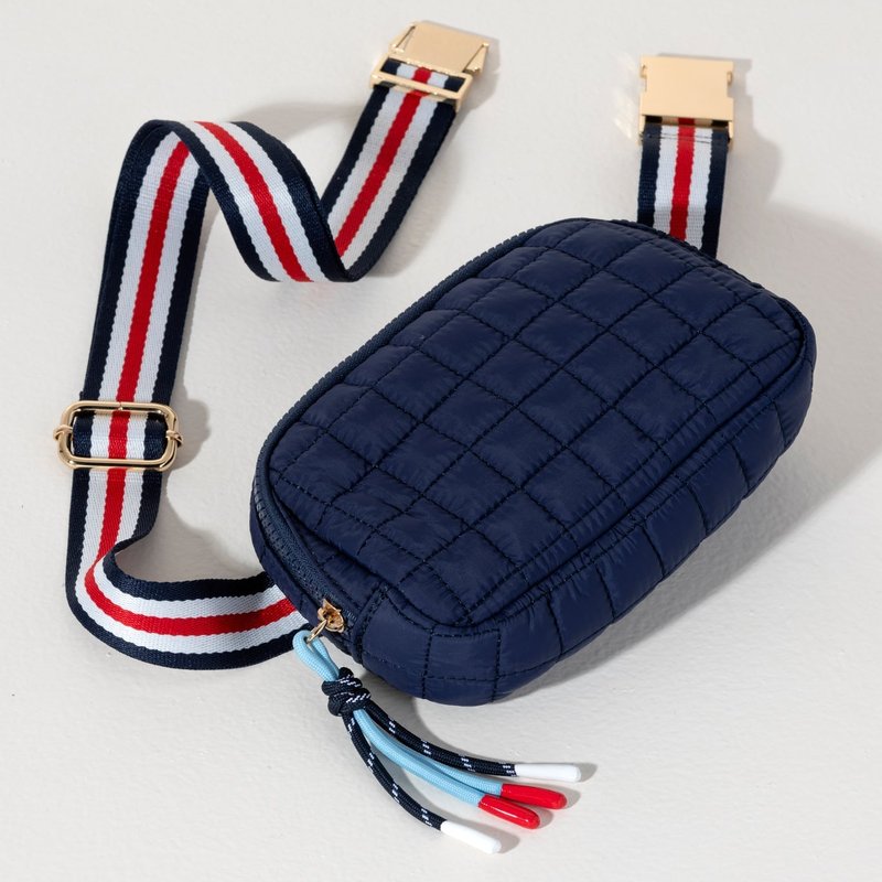 Shiraleah Ezra Quilted Nylon Belt Bag, Navy In Blue