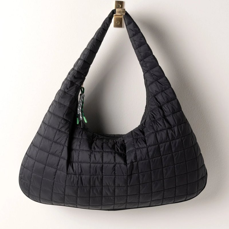Shop Shiraleah Ezra Quilted Nylon Hobo Bag, Black