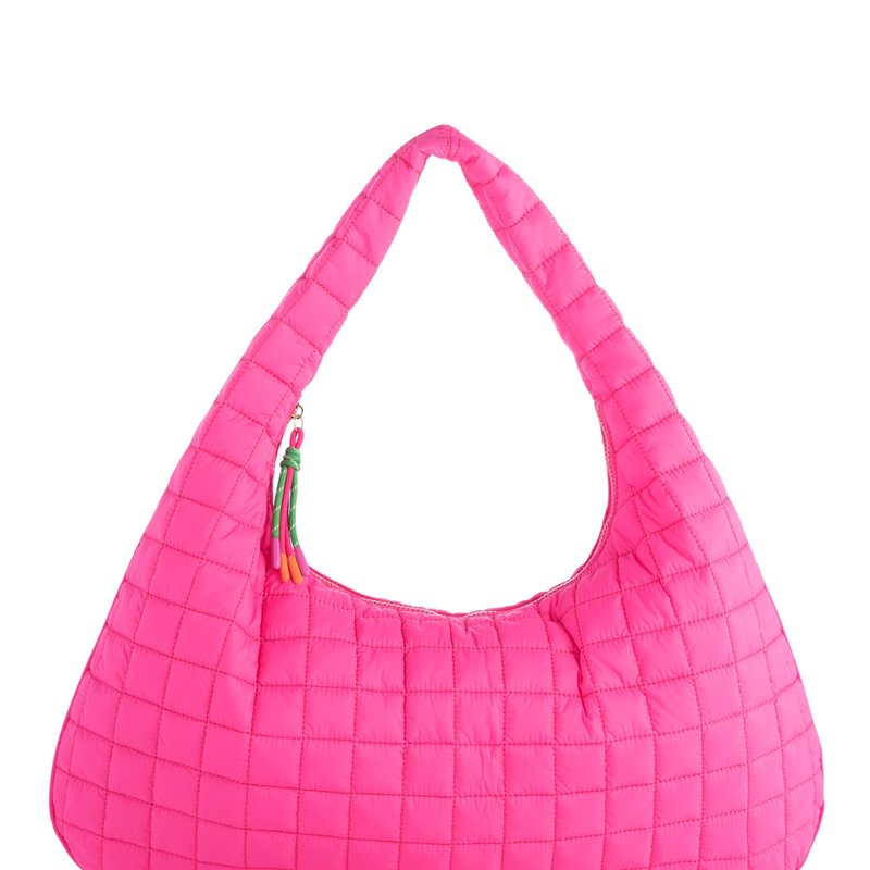 Shiraleah Ezra Quilted Nylon Hobo Bag, Magenta In Pink