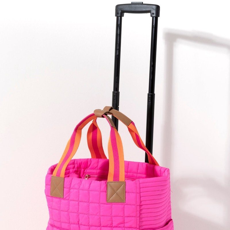 Shiraleah Ezra Quilted Nylon Roller Tote, Magenta In Pink