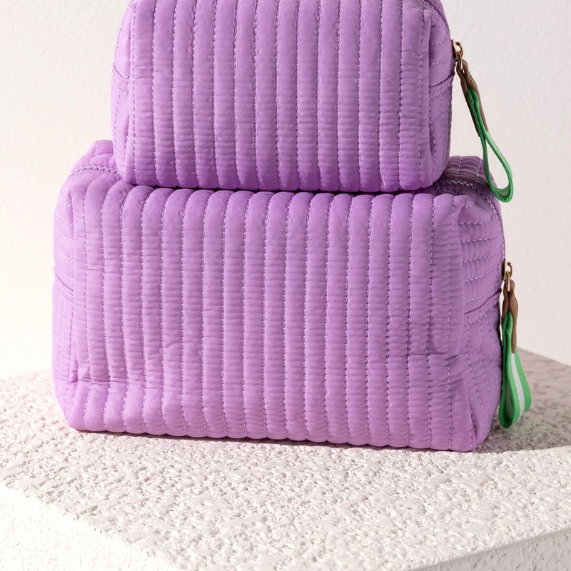 Shop Shiraleah Ezra Small Boxy Cosmetic Pouch, Lilac In Purple