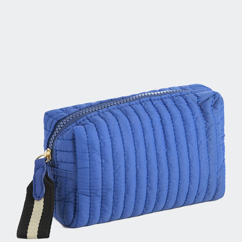 Shiraleah Ezra Small Boxy Cosmetic Pouch In Blue