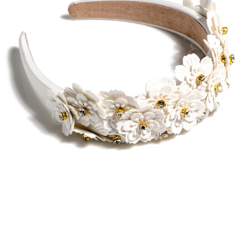 Shiraleah Flower Embellished Headband, Ivory In White
