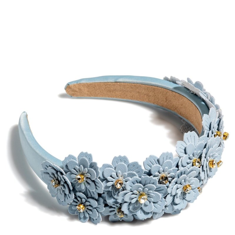 Shop Shiraleah Flower Embellished Headband, Sky In Blue