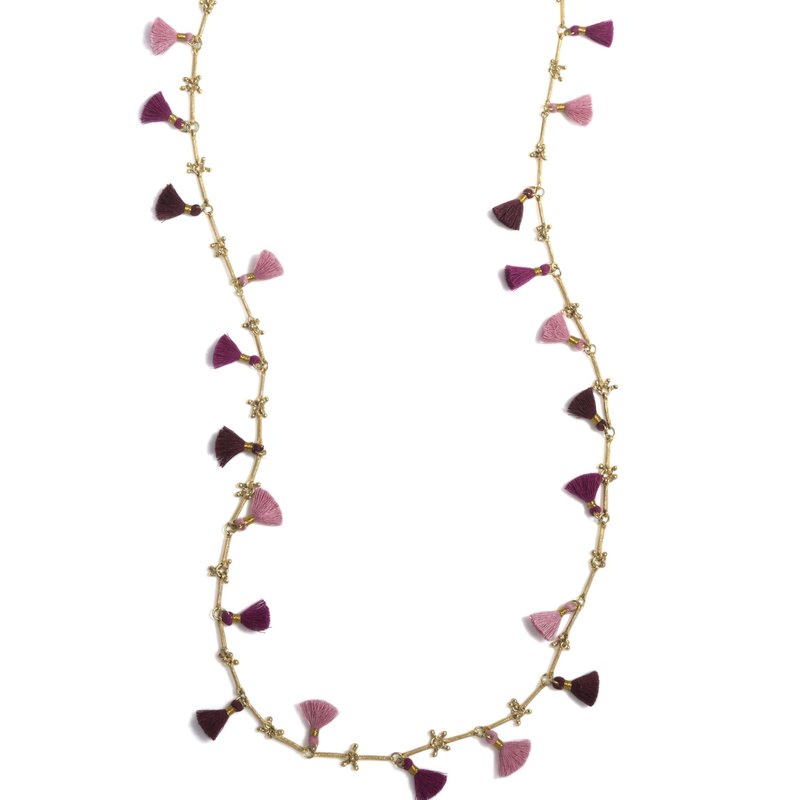Shiraleah Freya Tassel Necklace, Multi In Pink