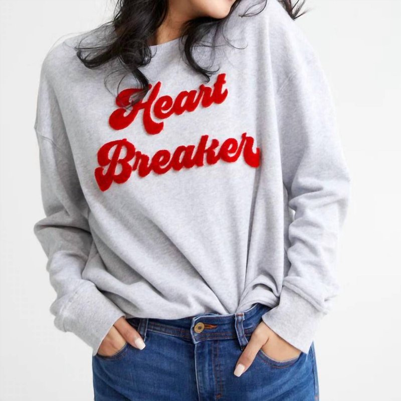 Shop Shiraleah Heart Breaker Sweatshirt In Grey