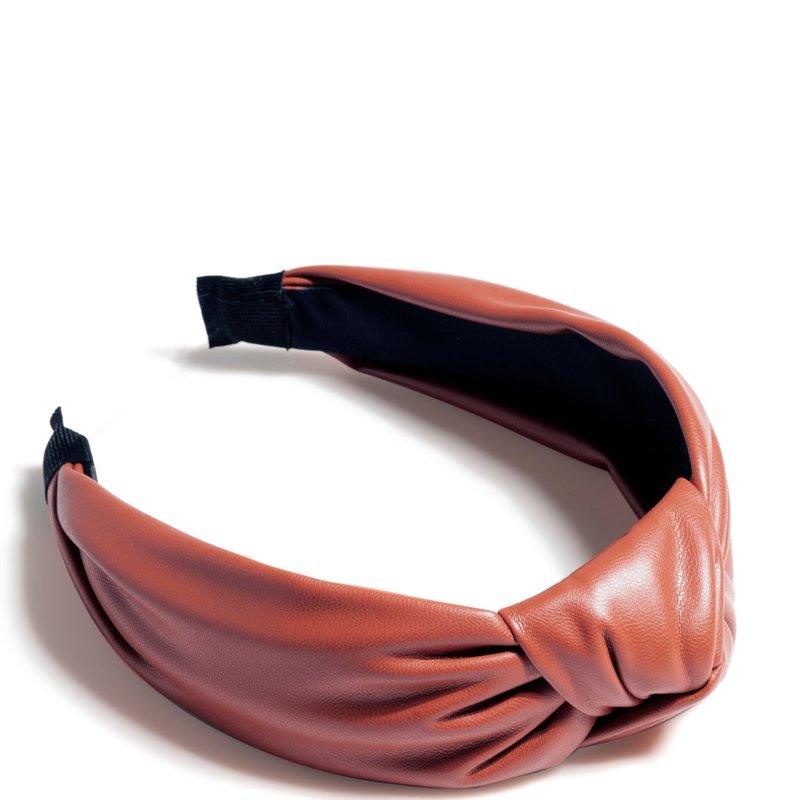 Shiraleah Knotted Faux Leather Headband In Brown